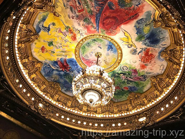 マルク・シャガールの天井画「夢の花束」
