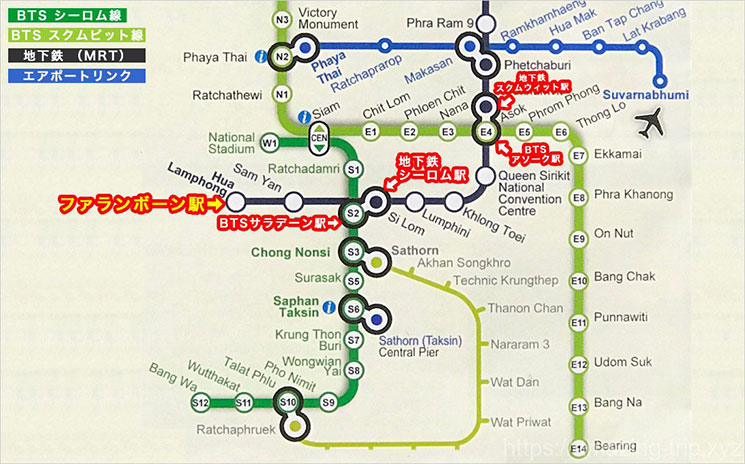 バンコク 電車の路線図