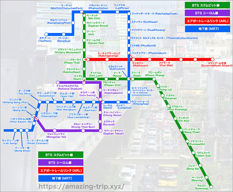 バンコク市内の全路線図