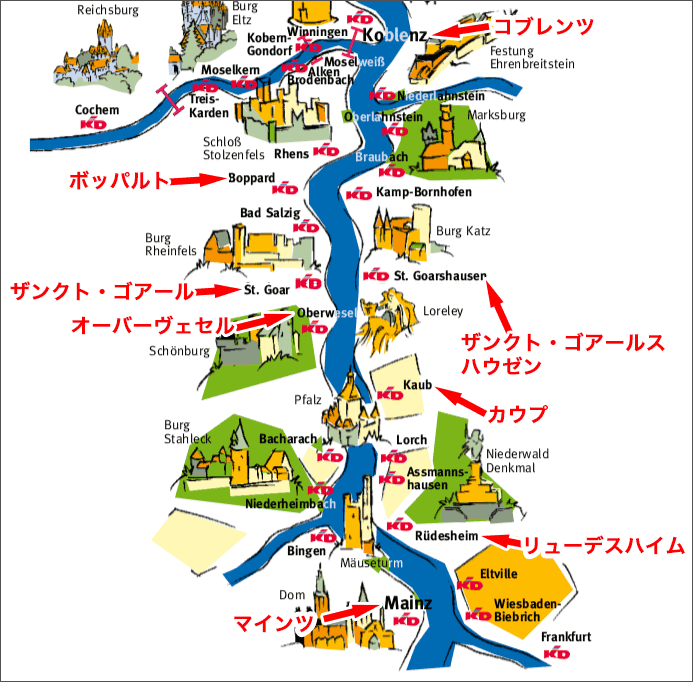 ライン川 路線図
