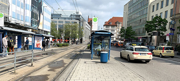 ミュンヘン バス・トラム停留所の景観