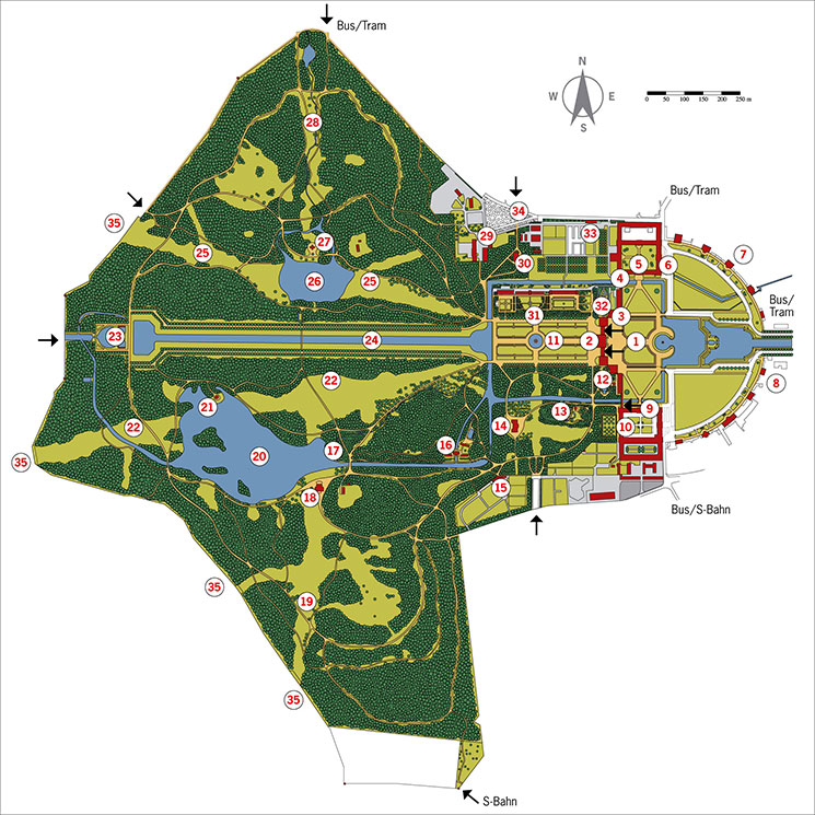 ニンフェンブルク城 敷地内マップ
