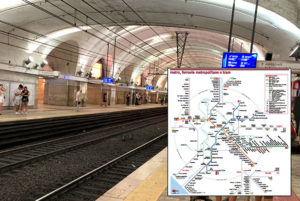 ローマ 地下鉄 見やすい路線図（A線･B線･C線）