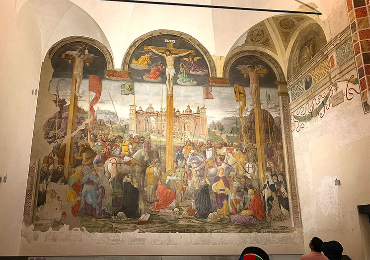 ジョヴァンニ・ドナート・モントルファーノのフレスコ画「キリストの磔刑」