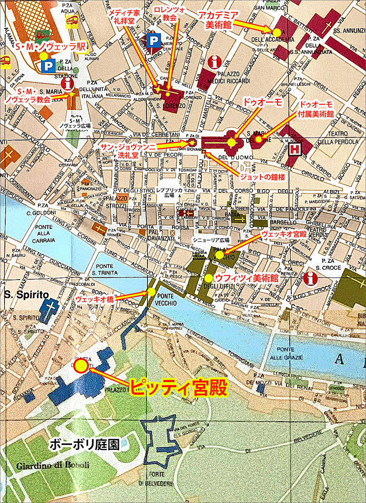 フィレンツェ中心部の地図