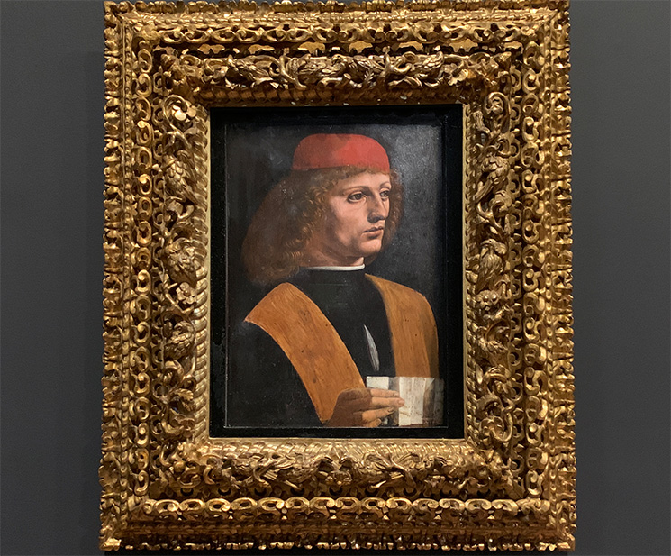 レオナルド・ダ・ヴィンチ作「音楽家の肖像（1483〜90年）」