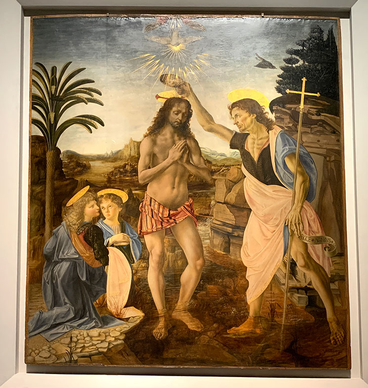 キリストの洗礼 / アンドレア・デル・ヴェロッキオとレオナルド・ダ・ヴィンチ作（1470-1475年）