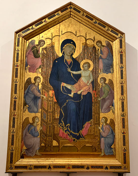 玉座の聖母子と6人の天使 / ドゥッチョ・ディ・ブオニンセーニャ作