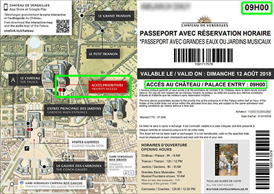 ヴェルサイユ宮殿のオンラインチケット Passport with timed entry