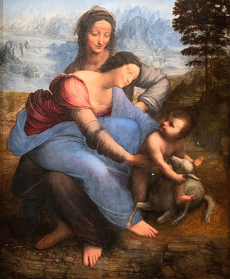 聖アンナと聖母子の部分拡大画像