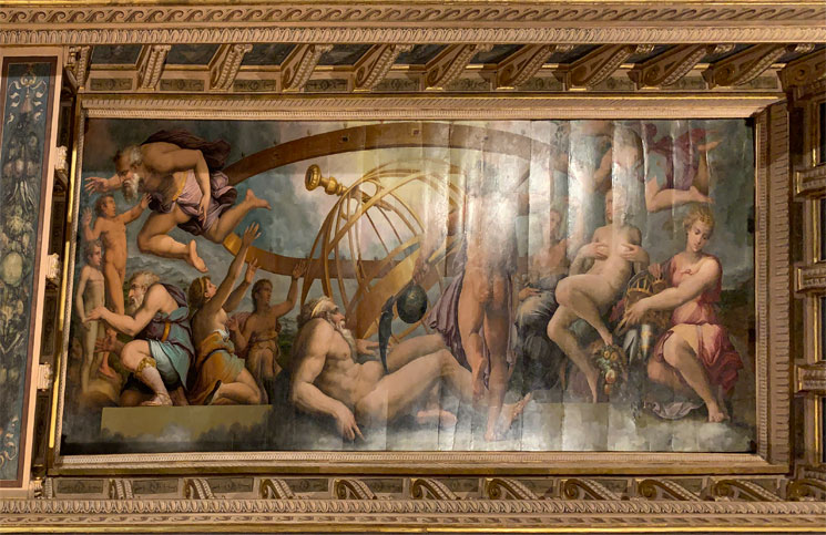 ヴェッキオ宮殿 四元素の間の絵画「サトゥルヌス天を壊す」