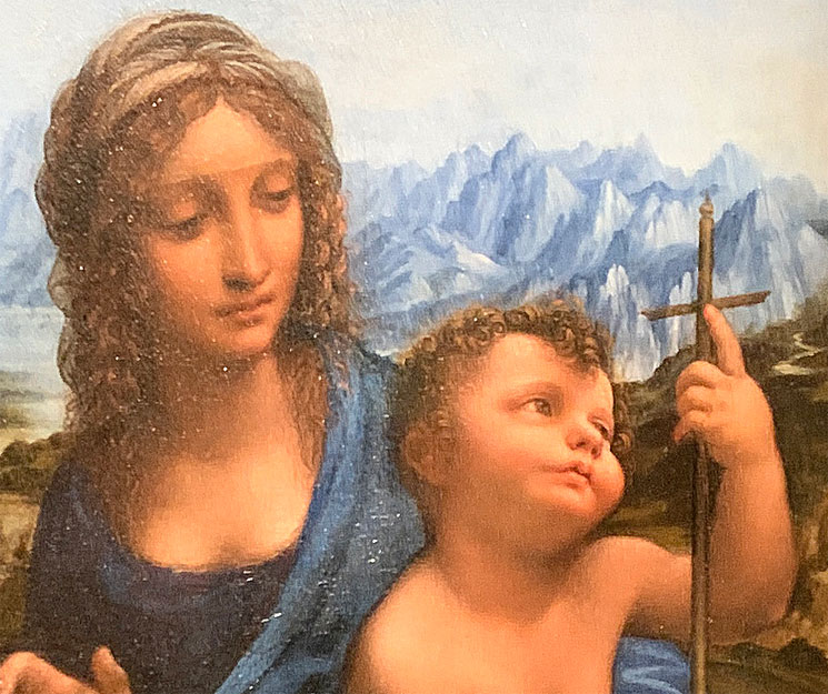 聖アンナと聖母子の部分拡大画像