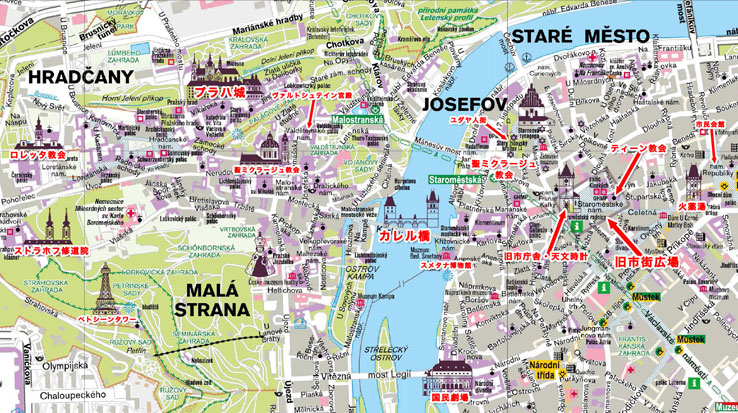 プラハ市内地図