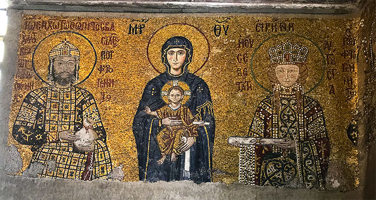 モザイク画 聖母子と皇帝家族