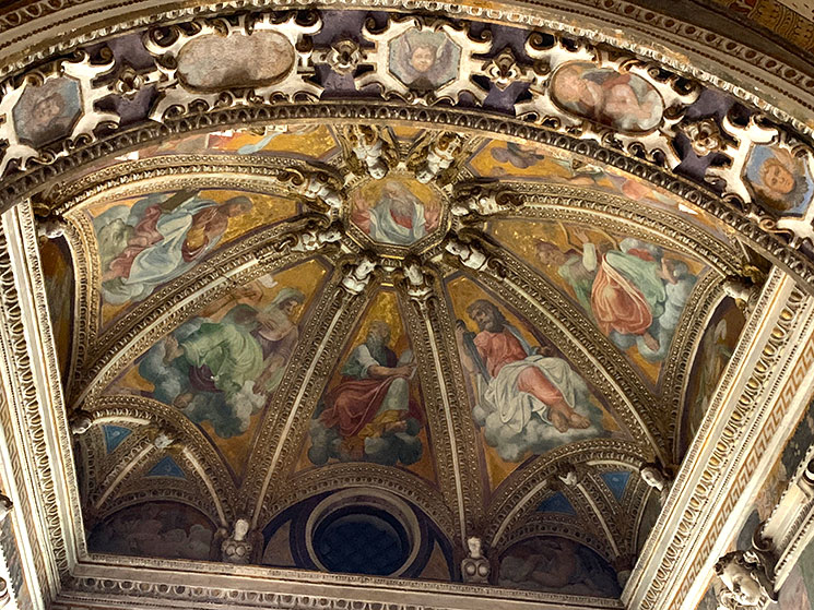 洗礼者ヨハネ礼拝堂 天井のフレスコ画「父なる神と預言者」