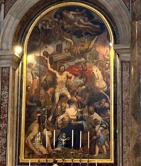サン･ピエトロ大聖堂 礼拝堂のモザイク画「聖セバスティアヌスの殉教」