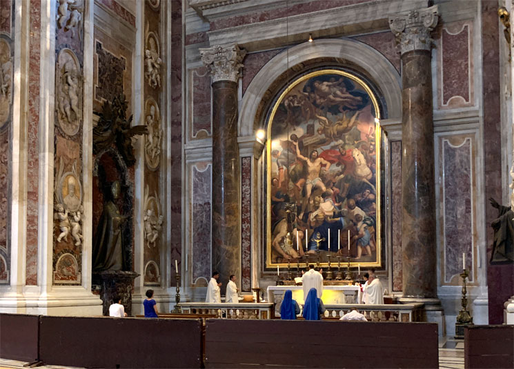 サン･ピエトロ大聖堂 礼拝堂のモザイク画「聖セバスティアヌスの殉教」