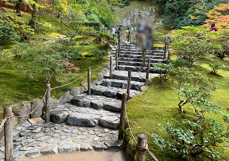 銀閣寺 庭園の階段