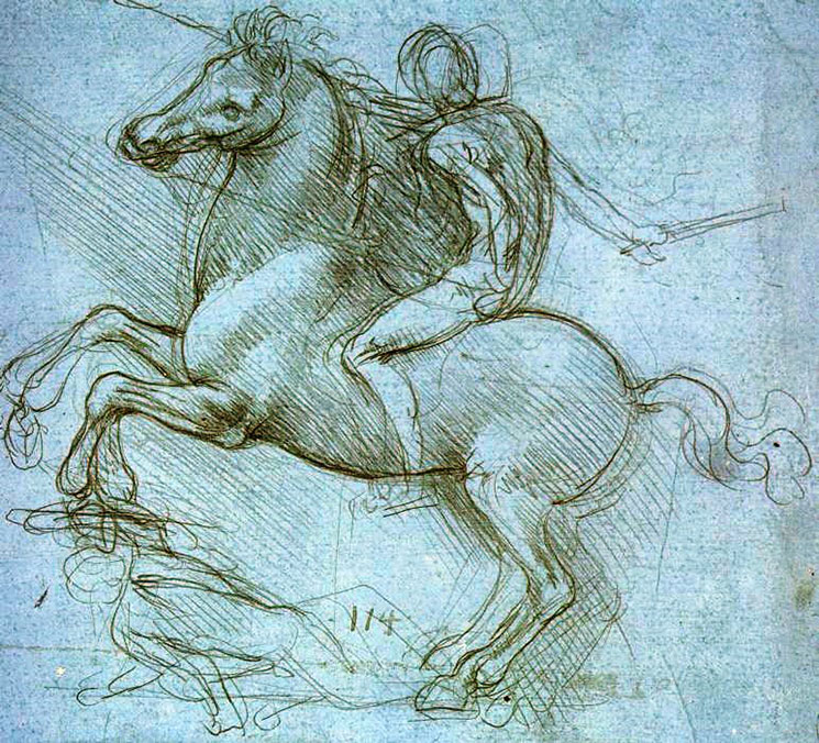 スフォルツァ騎馬像のスケッチ