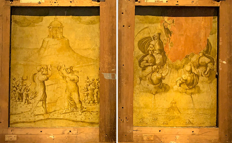 ラファエロ・サンティ作 ドーニー夫妻の肖像画像の裏側