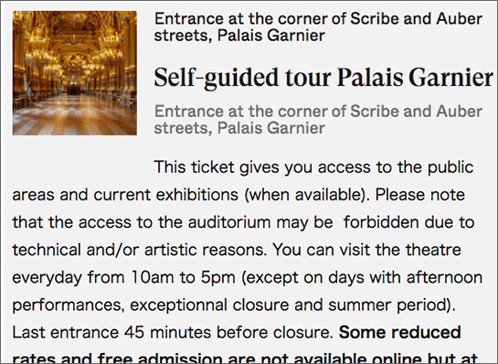 オペラ・ガルニエの公式チケット予約サイト「Cultival」