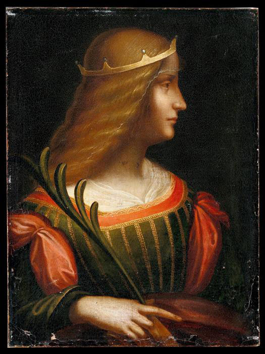 彩色されたイザベラ・デステの肖像画