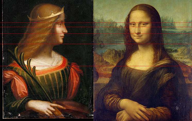 モナ・リザとイザベラ・デステの肖像画の比較