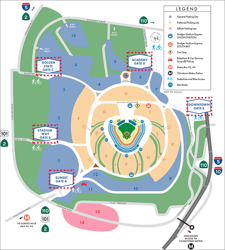 ドジャースタジアムの地図