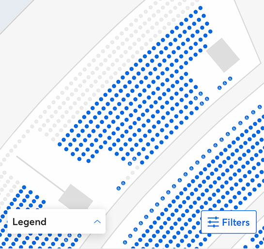 ヤンキーススタジアムの全体図 - 座席の選択画面