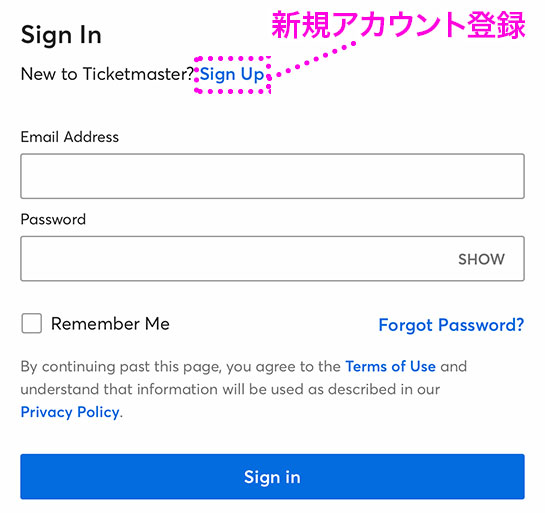 ユーザー登録とログインのページ