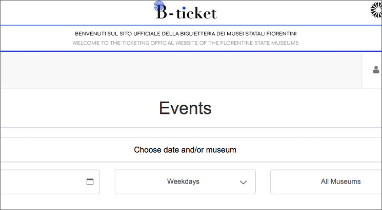ピッティ宮殿のチケットが購入できる公式販売サイト「B-ticket」