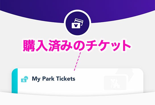 パリ ディズニーランドの公式アプリ - 購入済みのEチケットを表示する手順②