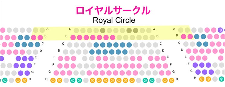 ロンドン オペラ座の怪人の座席エリア「Royal Circle（ロイヤルサークル）」
