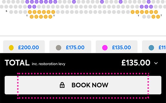 ロンドン オペラ座の怪人 公式チケット予約サイトのBOOK NOWボタン