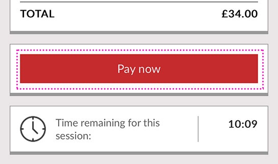 「Pay now」ボタンをタップしてお支払い情報入力ページに移動