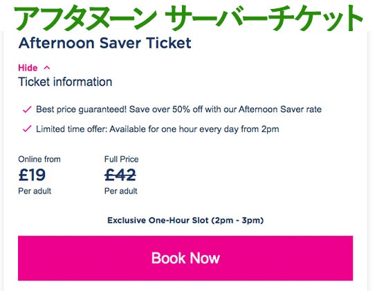 ロンドン アイ - Afternoon Saver Ticket(アフタヌーン サーバーチケット)
