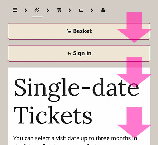 セントポール大聖堂の公式サイト「Single-date ticket」ページ