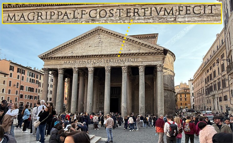 パンテオン ファサード上部の碑文