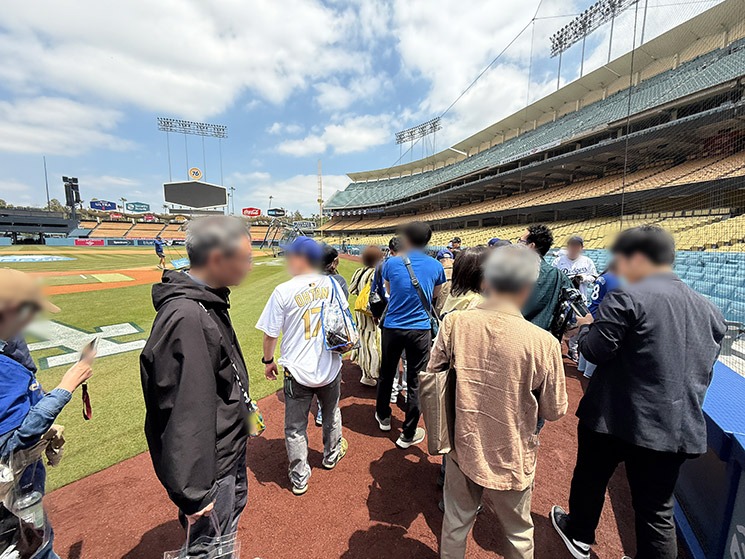ドジャー・スタジアムツアーの見学エリア