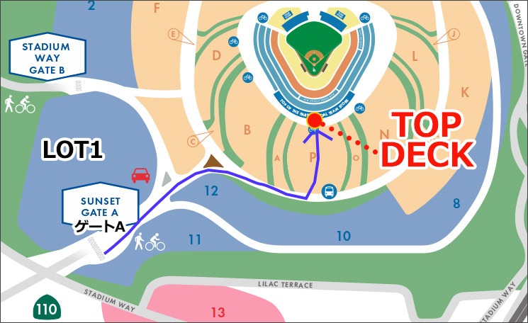 トップデッキへのルート