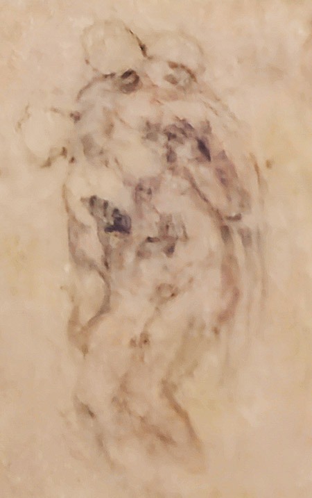 ロンダニーニのピエタの最初期案とされる素描 右端のスケッチ