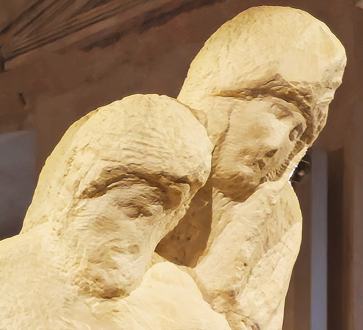 ロンダニーニのピエタ像 顔部分のアップ写真