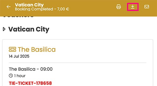 ページ上部にある「ダウンロードアイコン」をタップ