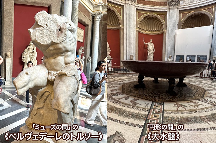 ピオ・クレメンティーノ美術館 - ベルヴェデーレのトルソーと円形の間の大水盤