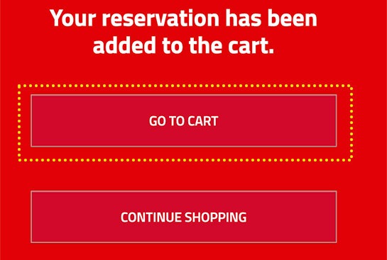 ヴェッキオ宮殿公式予約ページ 「GO TO CART」ボタンをタップ
