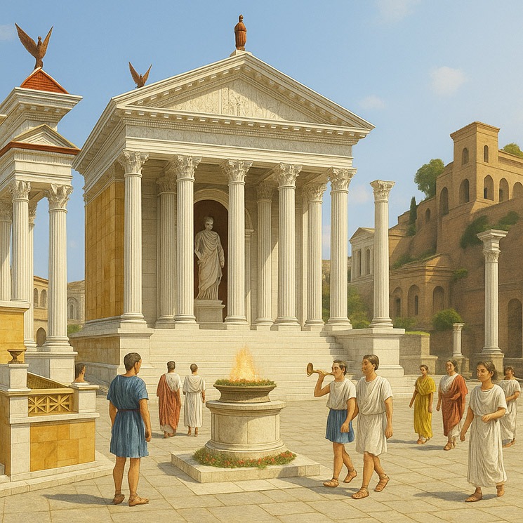 カエサル神殿の再現イメージ