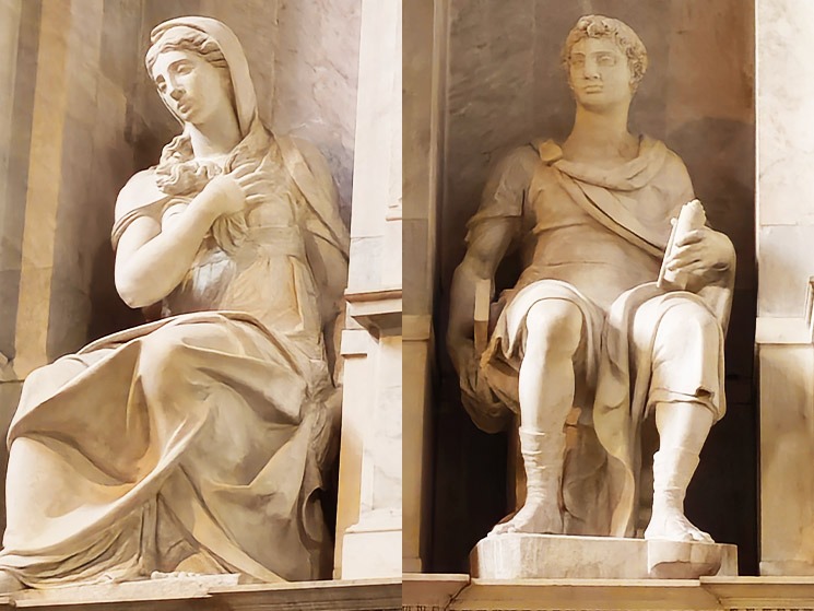 教皇ユリウス2世の霊廟の上段左右２体の彫刻