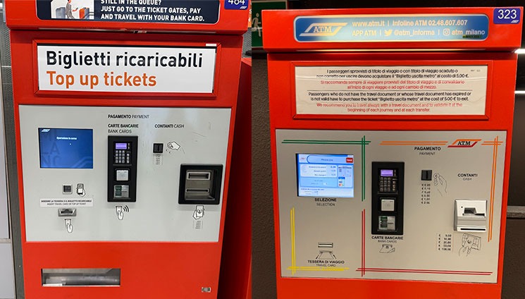 ミラノ公共交通の自動券売機 - チケット発券タイプ