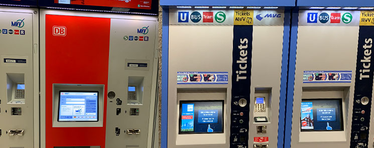 ドイツ主要駅構内設置の自動券売機