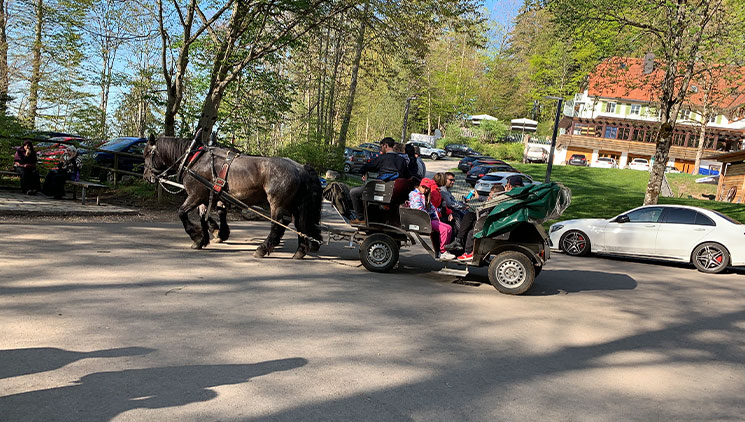 ノイシュヴァンシュタイン城前の馬車の降車ポイント